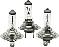 Driver and Passenger Side Halogen H7 Headlight Bulbs, High Beam or Low Beam, Set of 3