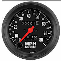 Autometer® 2690 Z-Series Gauge, Speedometer, 3 3/8in. 80Mph