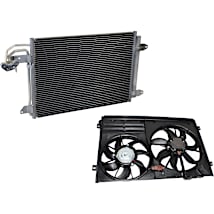 Topcn Radiator Condenser Cooling Fan Assembly For Volkswagen Passat (2006-2010, 2012-2015) – 12V, 4-Pin Plug, Dual Fan