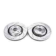 Power Stop 20-24 Tesla Y Front Drilled & Slotted Rotor - Pair - AR84011XPR - Armageddon Turbo & Performance - View #3