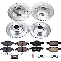Powerstop® K1150 Front Brake Disc And Pad Kit, Silver Zinc-plated, Cross-drilled And Slotted, 6 Lugs, 291 Mm, Carbon Fiber Ceramic, Z23 Evolution Sport Series - View #10