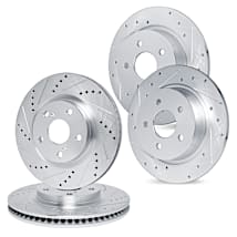 R1 Concepts Drilled And Slotted Carbon Coated Disc Brake Rotor Set WBPN2-27028 - View #5