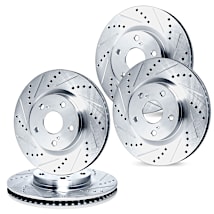 R1 Concepts Front Brake Rotor Kit |Brake Rotors| Brake Disc |Drilled And Slotted WHPN1-76014