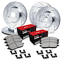 R1 Concepts Front Rear Brakes And Rotors Kit |Front Rear Brake Pads| Brake Rotors And Pads| Optimum OEp Brake Pads And Rotors WFUN2-03063