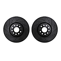 For Land Rover Range Rover Evoque 12-15 Brake Rotor Set Drilled & Slotted Front