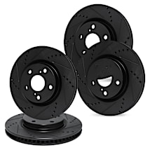 R1 Concepts Drilled And Slotted Carbon Coated Disc Brake Rotor Set WBPN2-27028 - View #6