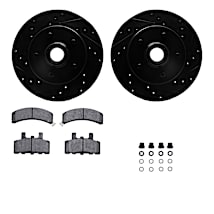 R1 Concepts Front Brakes And Rotors Kit |Front Brake Pads| Brake Rotors And Pads| Optimum OEp Brake Pads And Rotors |Hardware Kit WGUH1-74055