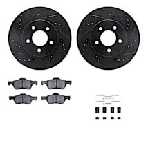 R1 Concepts WHPN1-13021 - Drilled And Slotted Black Disc Brake Rotor Set - View #5