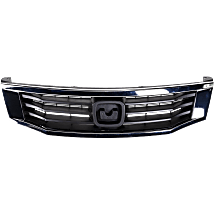 Replacement 2008 Honda Accord - Grille Assembly Kit, Chrome Shell with Paintable Insert, Grille, Sedan, includes Bumper Cover KIT-020418-16