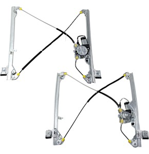 Front, Driver and Passenger Side Power Window Regulator, With Motor Front, Driver and Passenger Side Power Window Regulator, With Motor