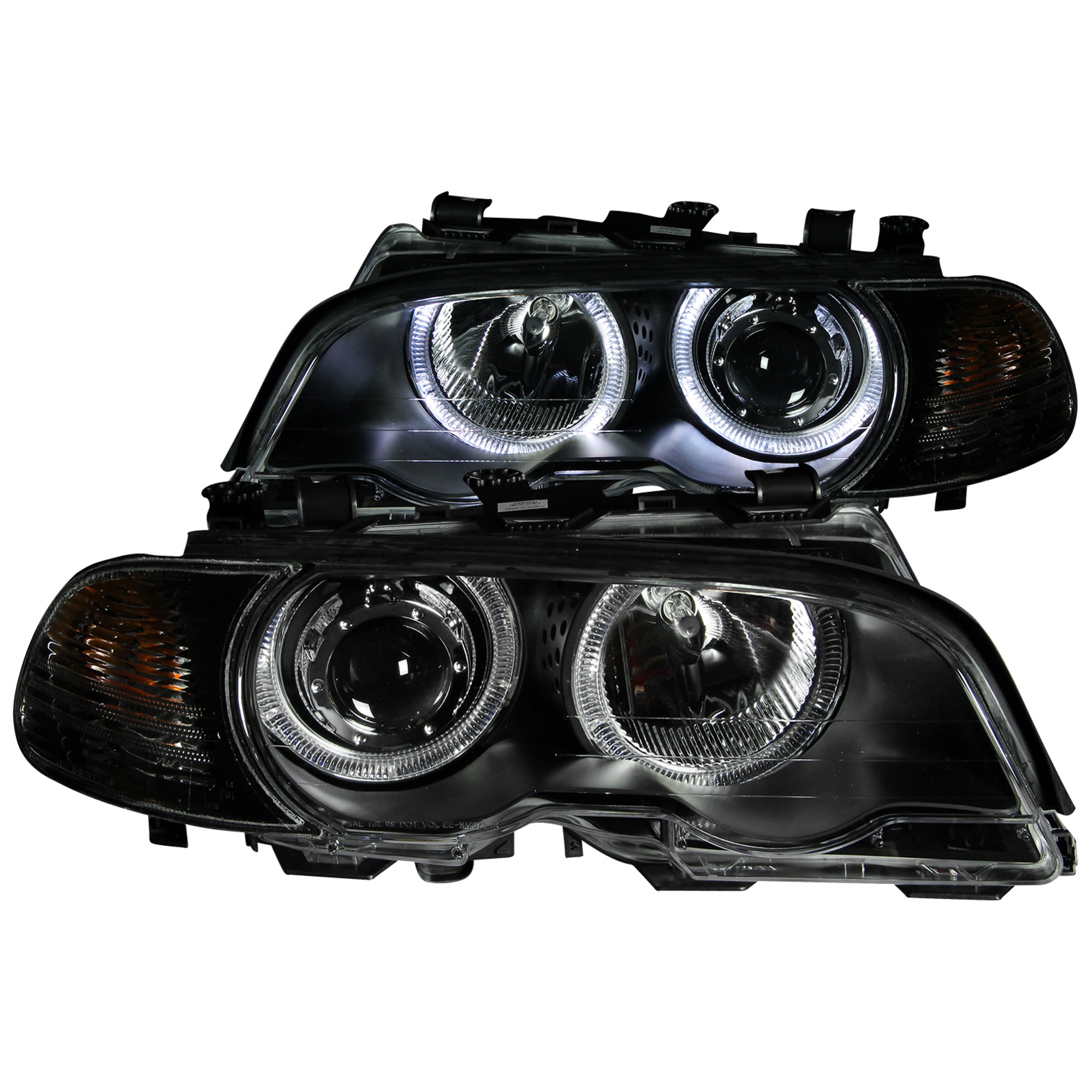 Anzo® 2002 BMW 330Ci Base 6 Cyl 3.0L - Driver and Passenger Side Halogen Headlight, With bulb(s), With Halo Black, Clear Lens, Black Interior, Halo Projector Series