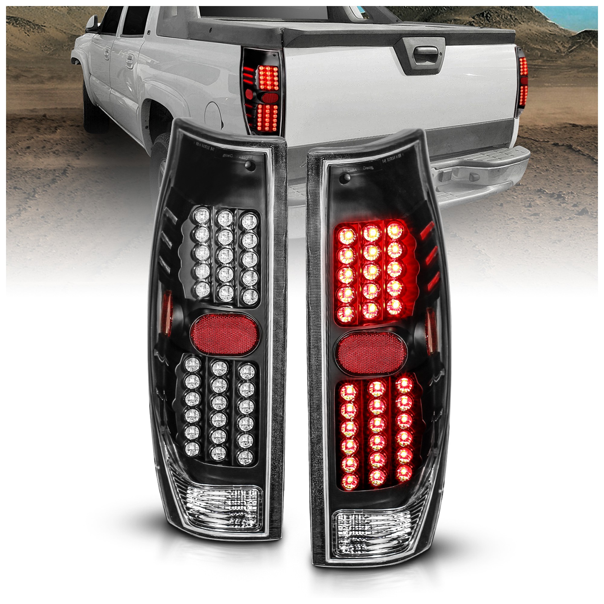 Anzo® 2004 Chevrolet Avalanche 1500 - Driver and Passenger Side Tail Light, With bulb(s)