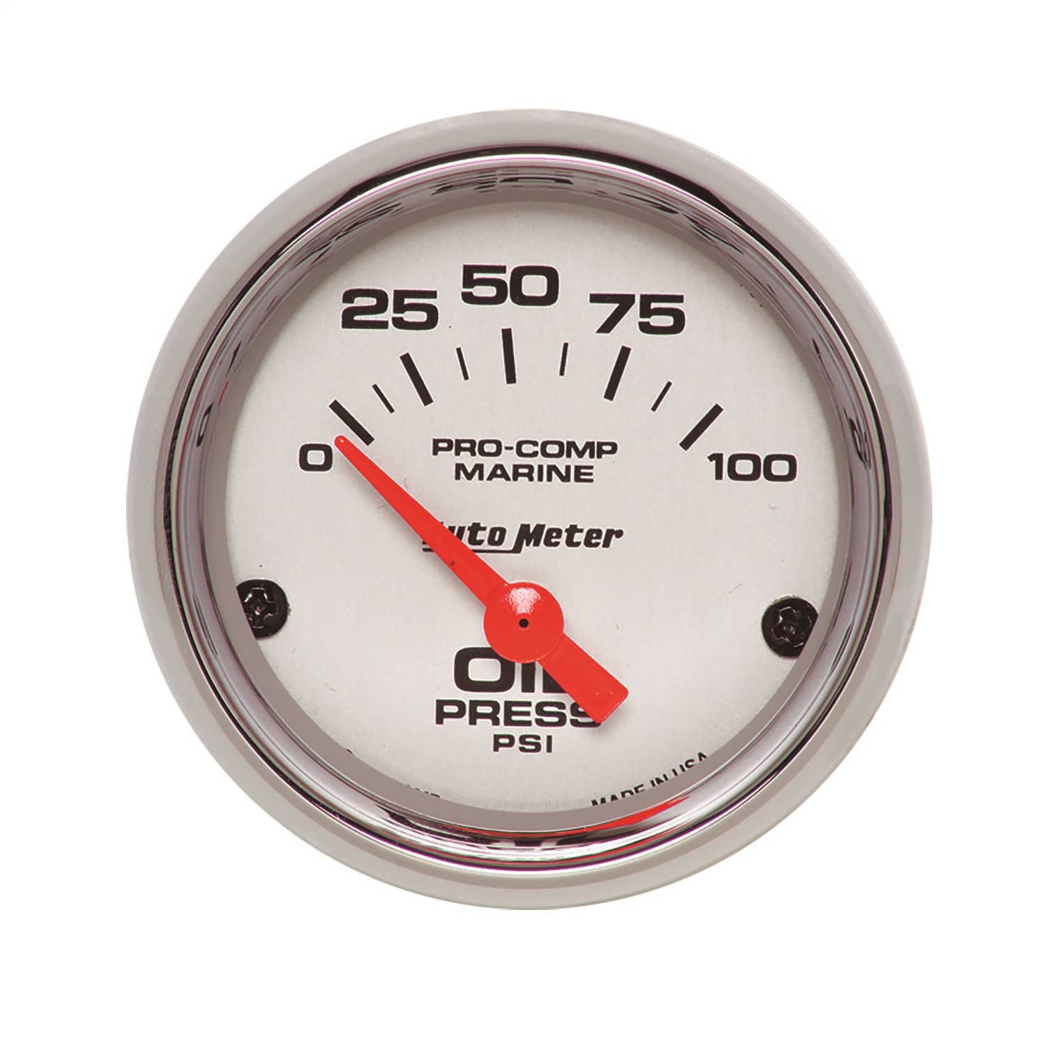 Autometer® 200758-35 Marine Chrome Gauge, Oil Pressure, 2 1