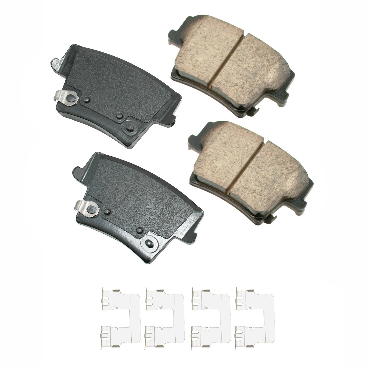 Akebono® 2022 Dodge Charger Scat Pack 392 8 Cyl 6.4L - Ceramic Brake Pad Set, 4-Wheel ABS, With Rear Disc, AWD, With Pad Wear Sensor Type Mechanical; With abutment clips; With brake code [Br3] or [Br5], Performance Series