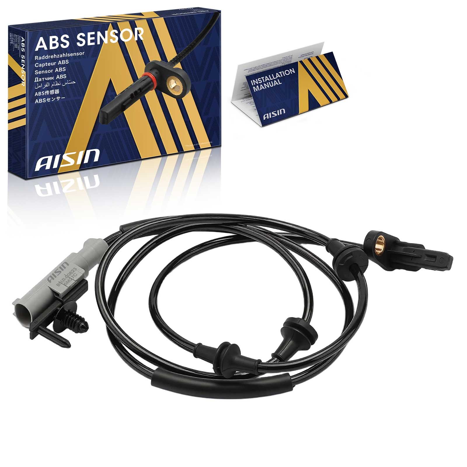 AISIN ABS Speed Sensor, Front, Driver or Passenger Side, 3-year limited warranty BSLR-00823