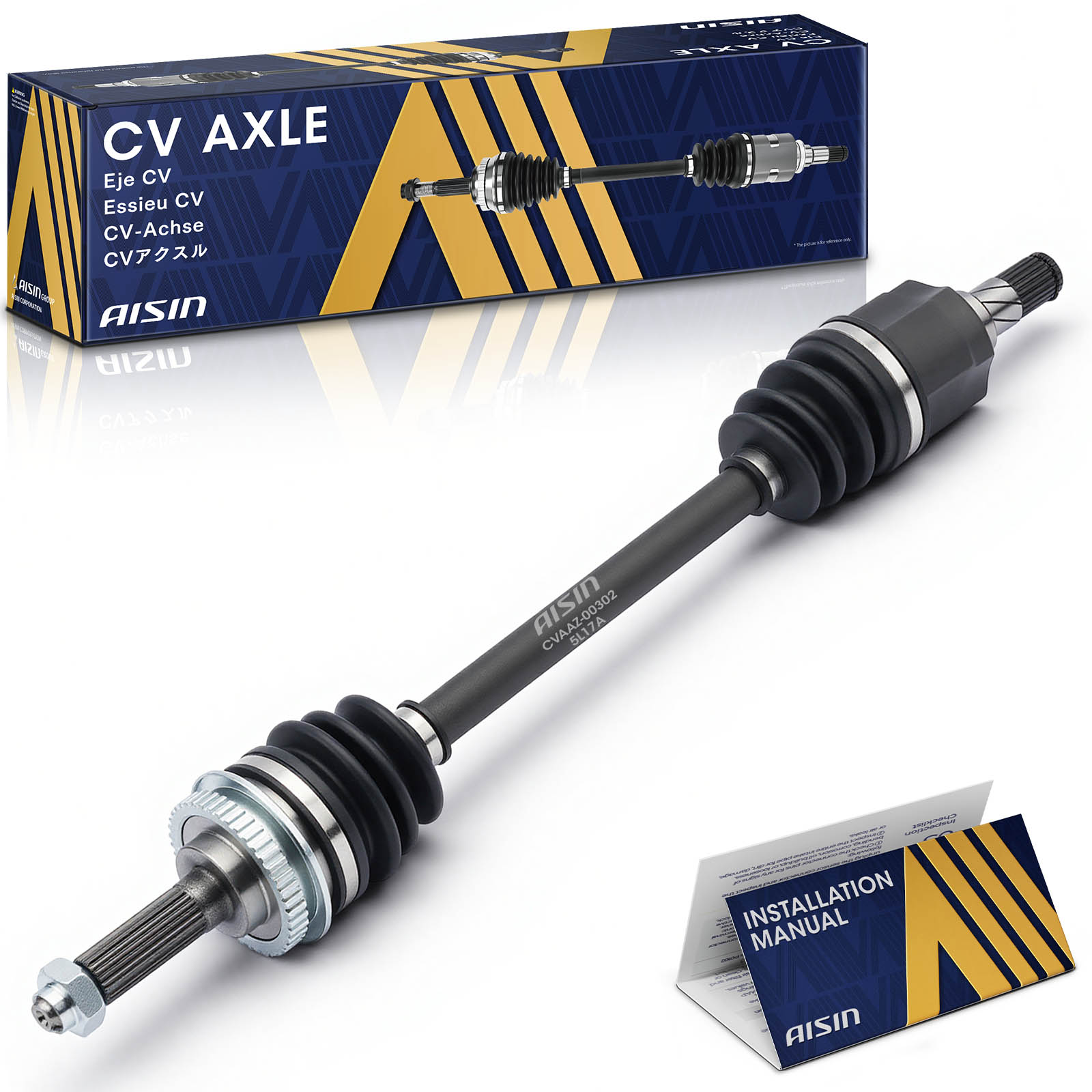 AISIN Axle Assembly, Front, Driver Side, 2-year limited warranty CVAAZ-00302
