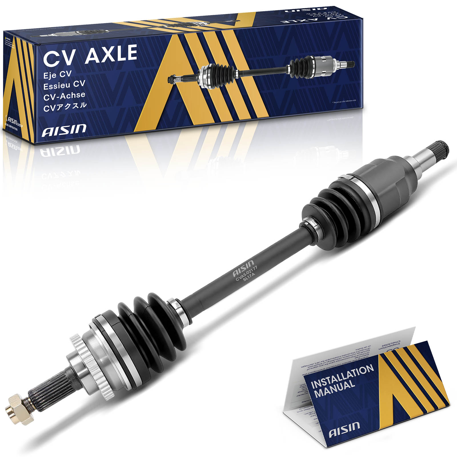 AISIN Axle Assembly, Front, Driver Side, 2-year limited warranty CVAS-02177