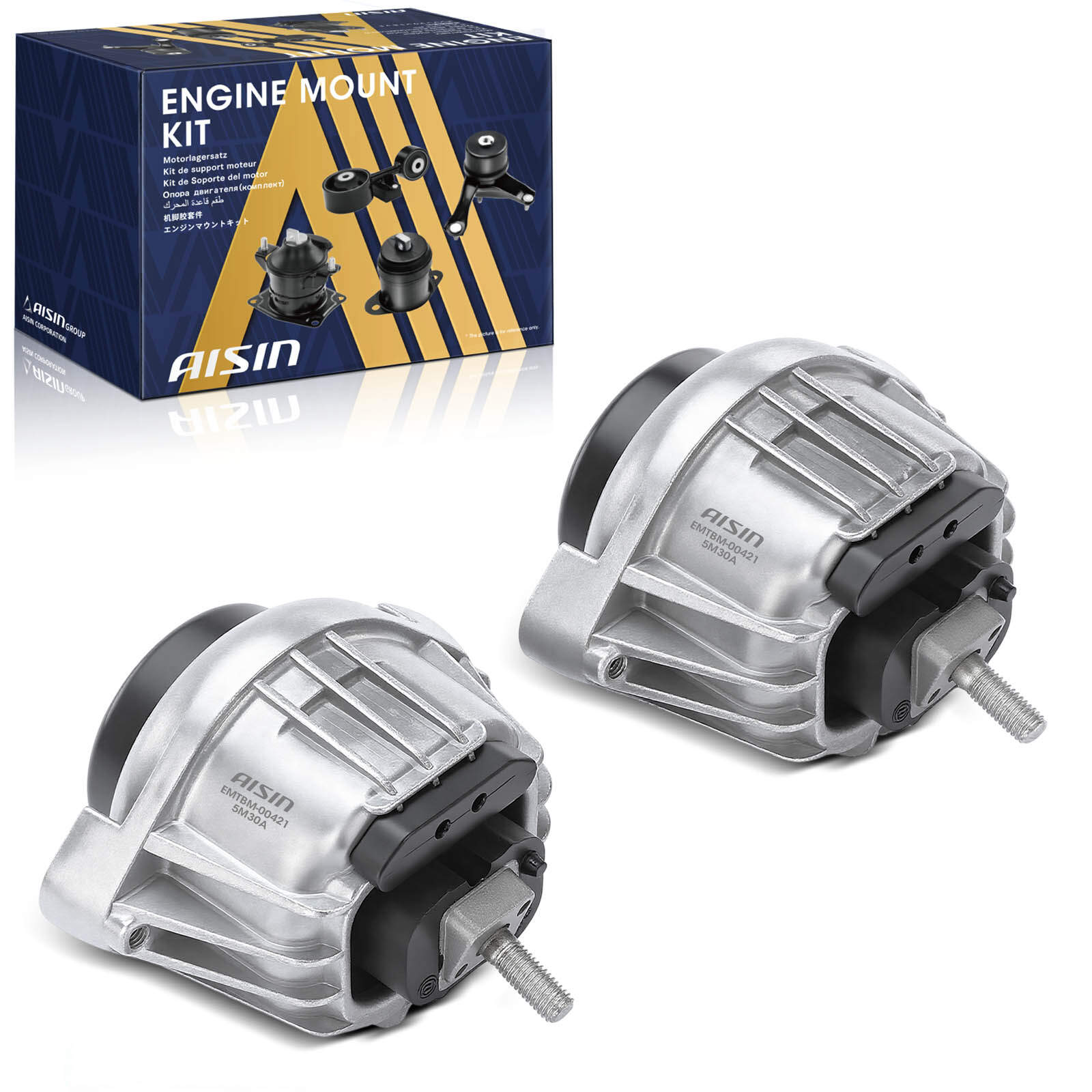 AISIN® EMTBM-20064 Front, Driver and Passenger Side Motor Mount, 2