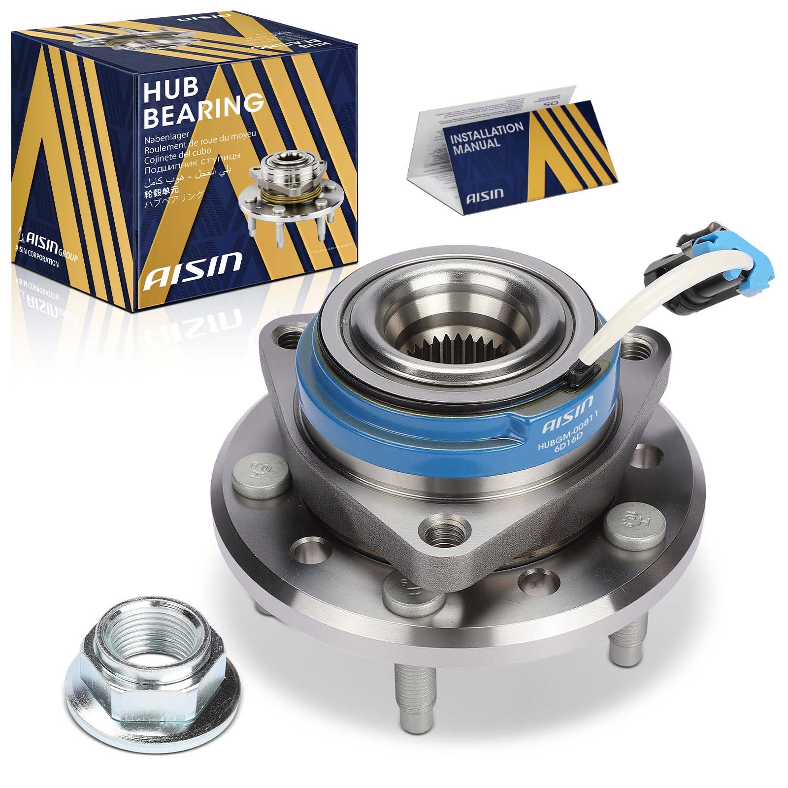 AISIN Wheel Hub, Front, Driver or Passenger Side, 3-year limited warranty HUBGM-00811