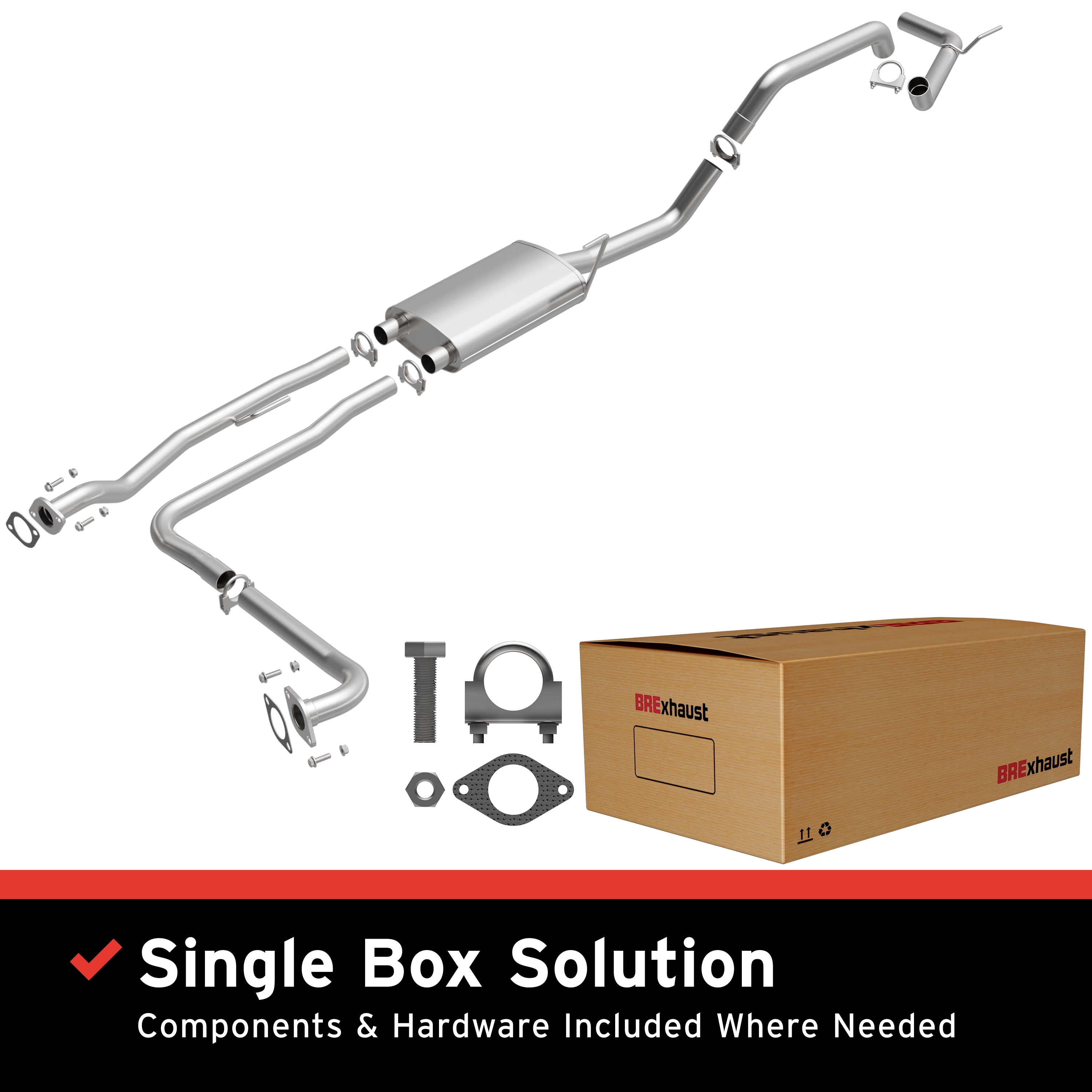 BRExhaust® 2012 Nissan NV2500 - Cat-Back, Exhaust System, 6 Cyl 4.0L, Made of Aluminized Steel, Direct-Fit Exhaust Series