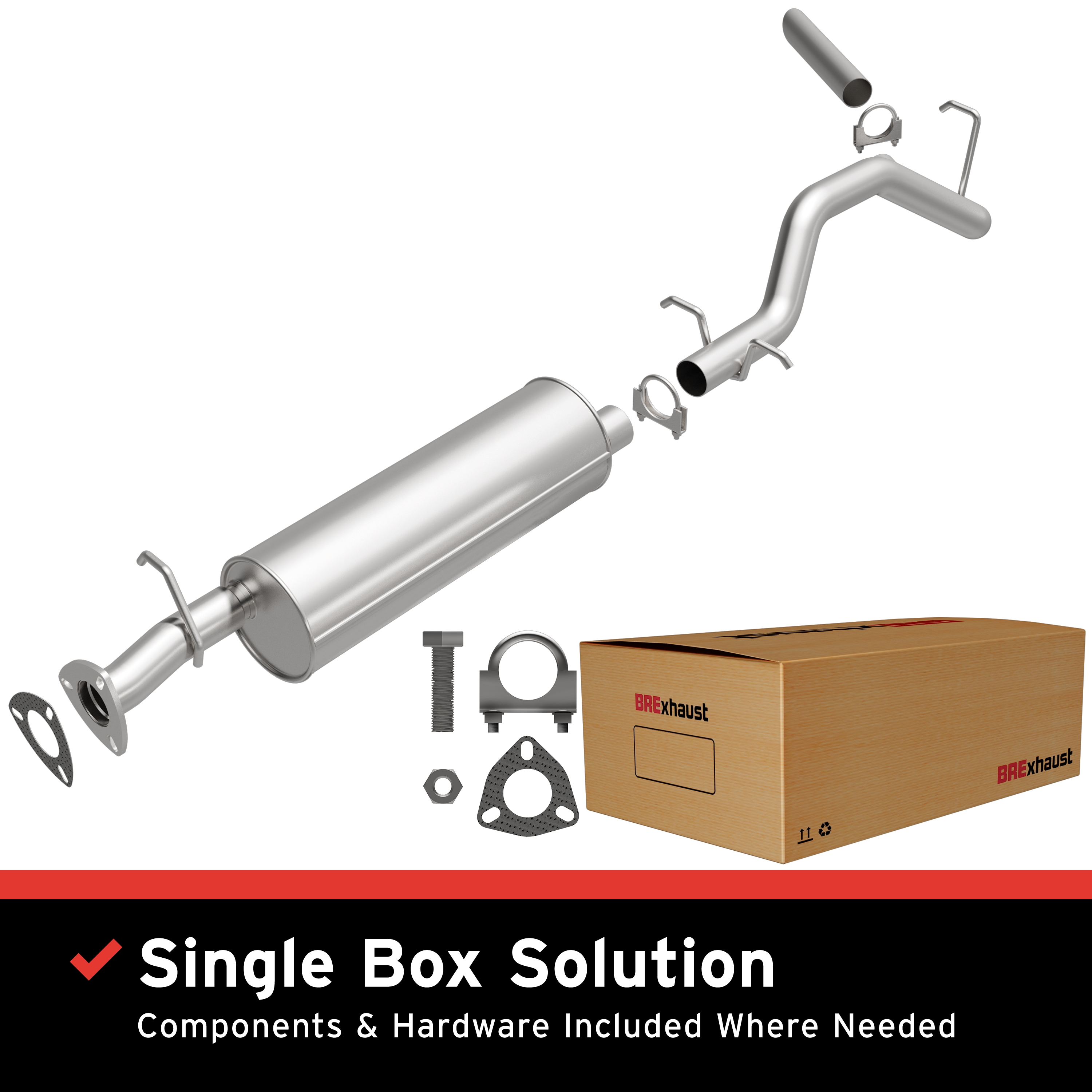 BRExhaust® 1997 Chevrolet Astro - Direct-Fit Exhaust Series Cat-Back, Exhaust System, 4.3L 6Cyl, Made of Aluminized Steel