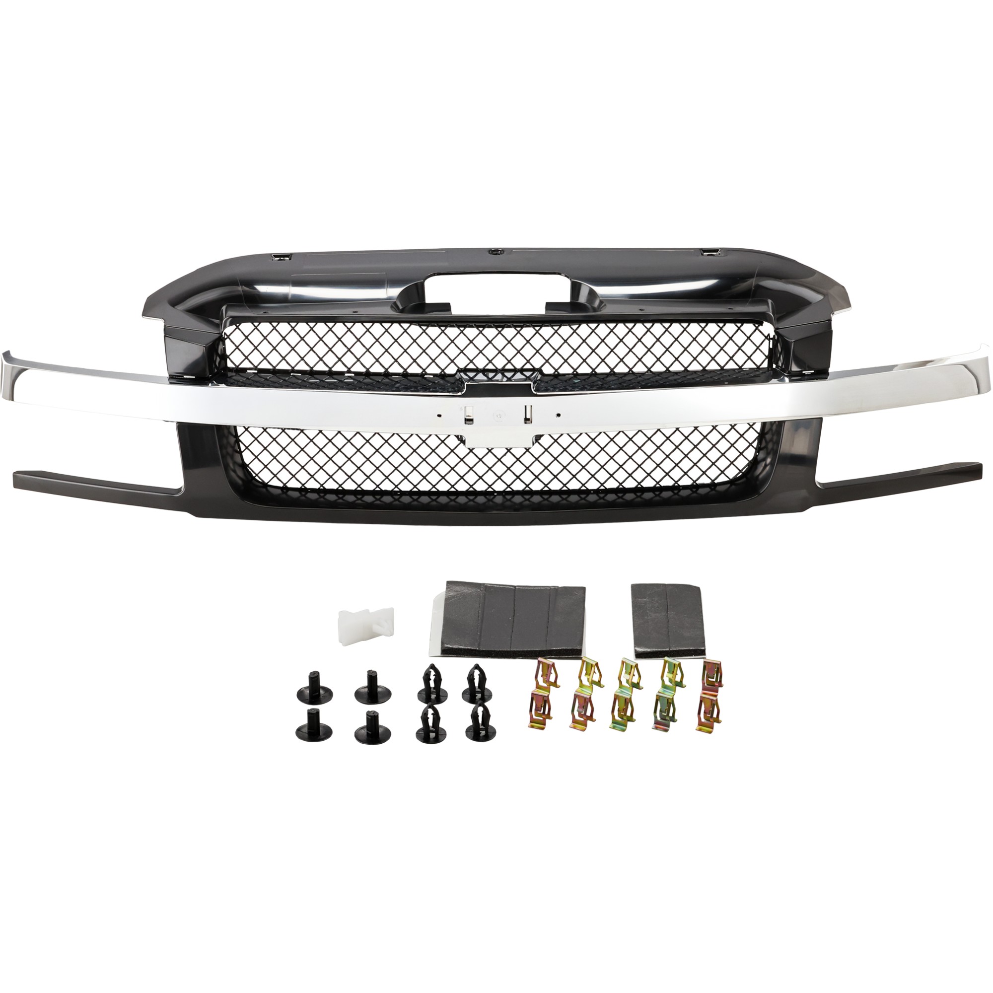 Replacement 2004 Chevrolet Avalanche 1500 - Grille Assembly - Painted Black Shell and Insert, with Body Cladding C070191