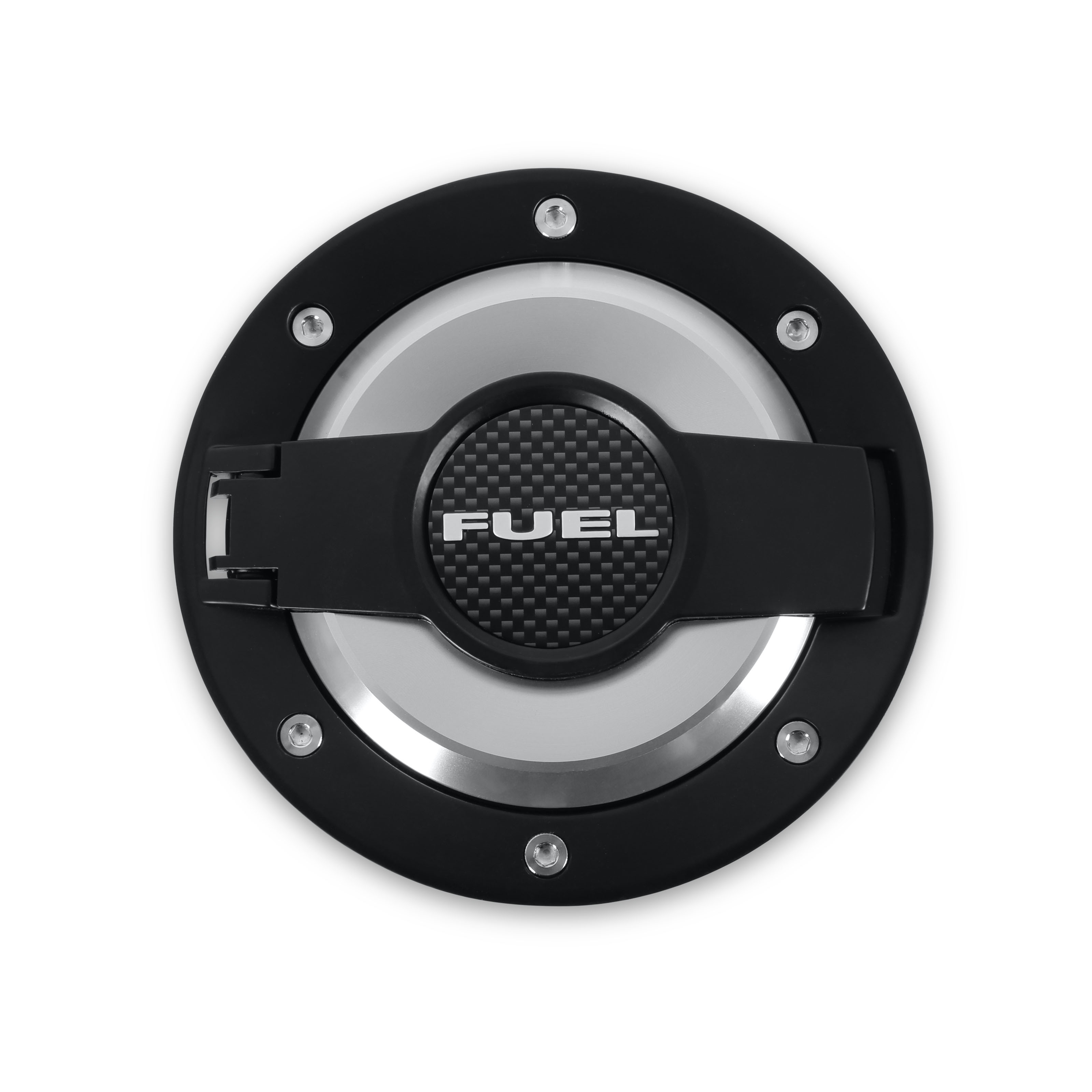 Drake Muscle Cars® MO-210001 Fuel Door - Black, Aluminum, Direct