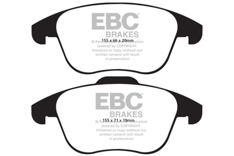 EBC Brake Pad Set Redstuff Ceramic Low Dust, Front, 12-month or 10,000-mile limited warranty excluding wear & tear race use DP31997C