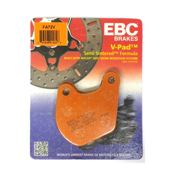 EBC Brake Pad Set, Front or Rear, 12-month 10,000-mile limited warranty excluding wear & tear race use FA72V