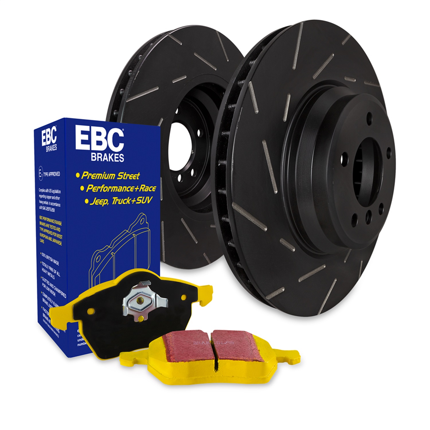 EBC® 2013 Mercedes Benz C300 4Matic Sport 6 Cyl 3.5L - Front Brake Disc and Pad Kit, Slotted, 5 Lugs, Aramid Fiber, FMSI Pad No. D1342; Vented; 5 Bolt Holes; 322mm Dia.; 65mm Height; 32mm Thick; 67mm Center Hole Dia., S9 Yellowstuff Pad and USR Sport Slotted Rotors