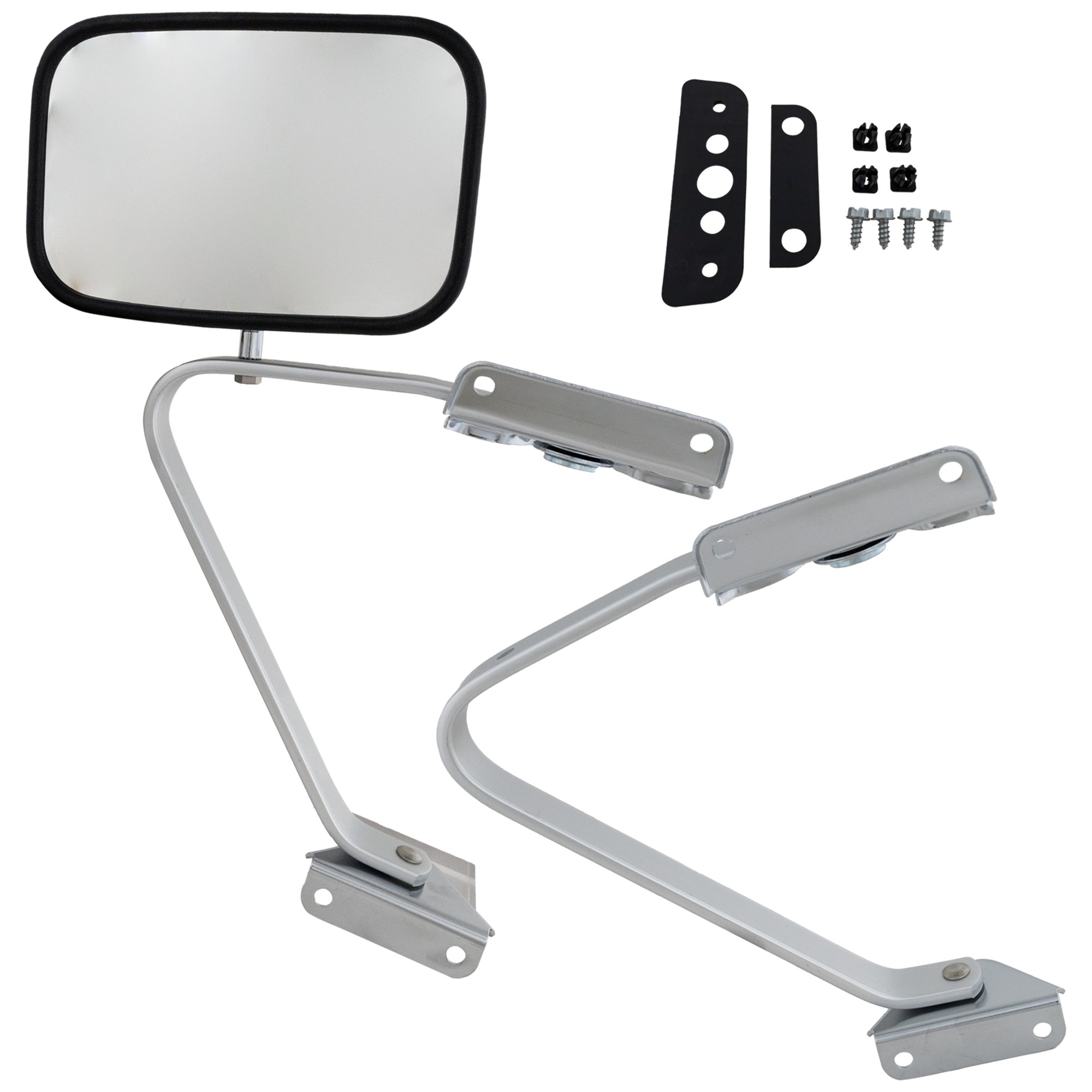 Kool Vue® 1991 Ford F-150 XLT Lariat - Passenger Side Mirror, Manual Adjust, Non-Heated, Polished, Manual Folding, No Signal Light, No Blind Spot Feature, No Memory, No Puddle Light, No Auto-Dimming FD11R