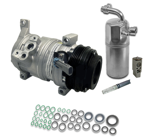 2013 Ford Explorer 5-Piece Kit A/C Compressor Kit, Naturally Aspirated, w/ Rear A/C, w/ Clutch, 6-Groove Pulley, 3.5L, includes (1) A/C Compressor and (1) A/C Service Kit (A/C Expansion Valve, A/C Expansion Valve, A/C O-Ring and Gasket Seal Kit, and Drier Desiccant Element) 9631258 by GPD®