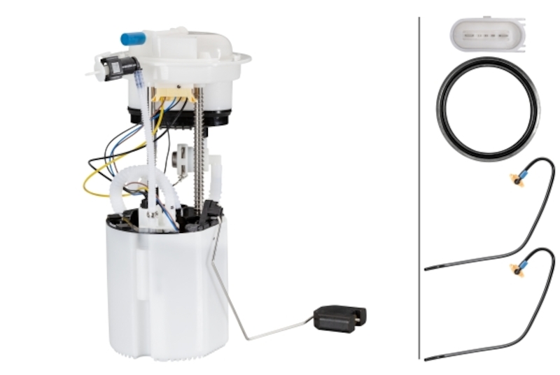 2014 Volkswagen Passat Fuel Pump, enginedesignationname: CPKA; FI; Turbocharged; GAS; enginemfrname: Volkswagen; Electric; 5-pin connector; With gaskets/seals/With fuel sender unit; In Tank Assy. (Incl.Fuel Tank Sending Unit), 4 Cyl 1.8L 358146781 by Hella®