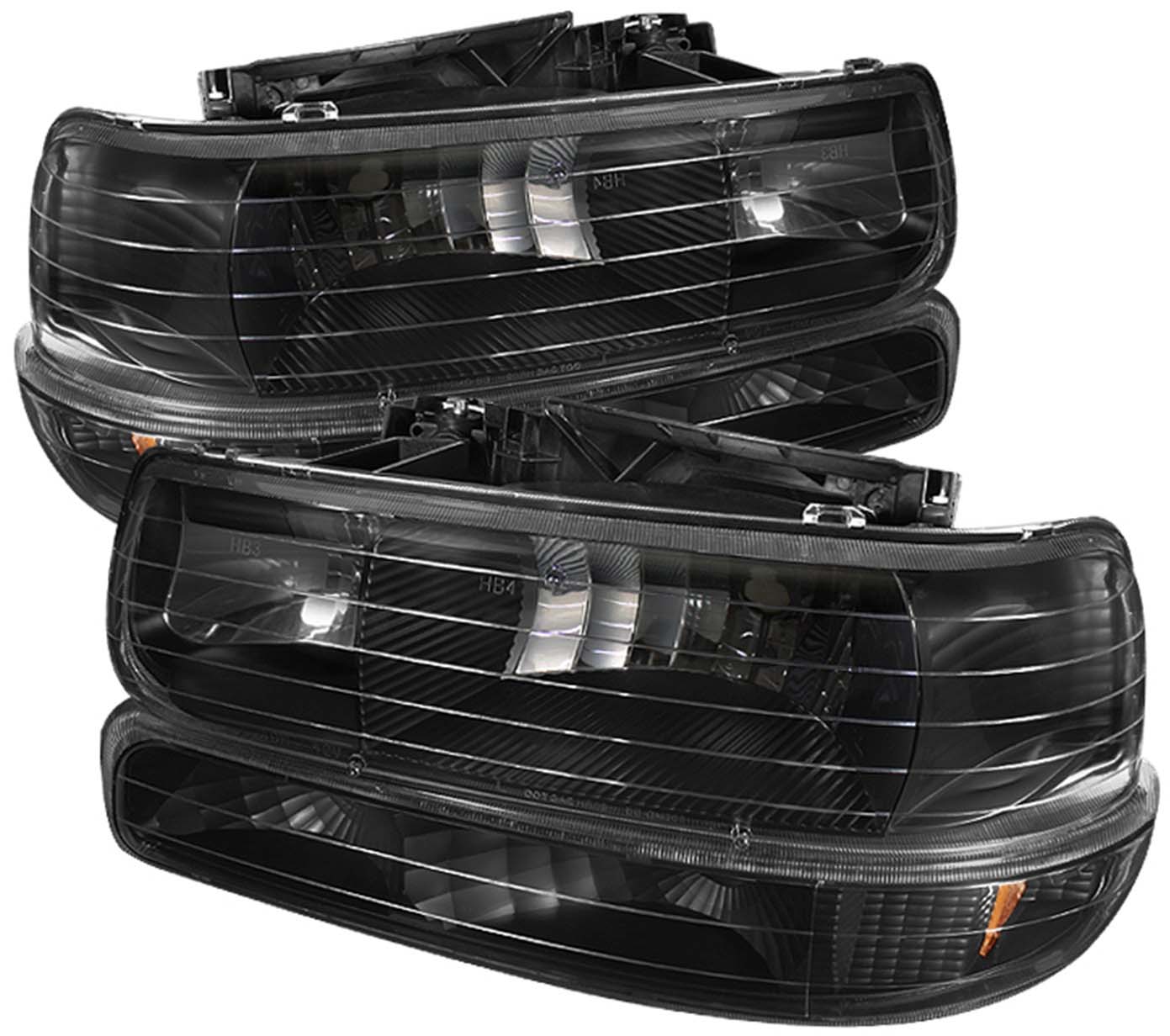 Spyder® 2000 Chevrolet Silverado 1500 LT 8 Cyl 5.3L - Driver and Passenger Side Halogen Headlight, Without bulb(s), Clear Lens, Black Interior, Xtune Series