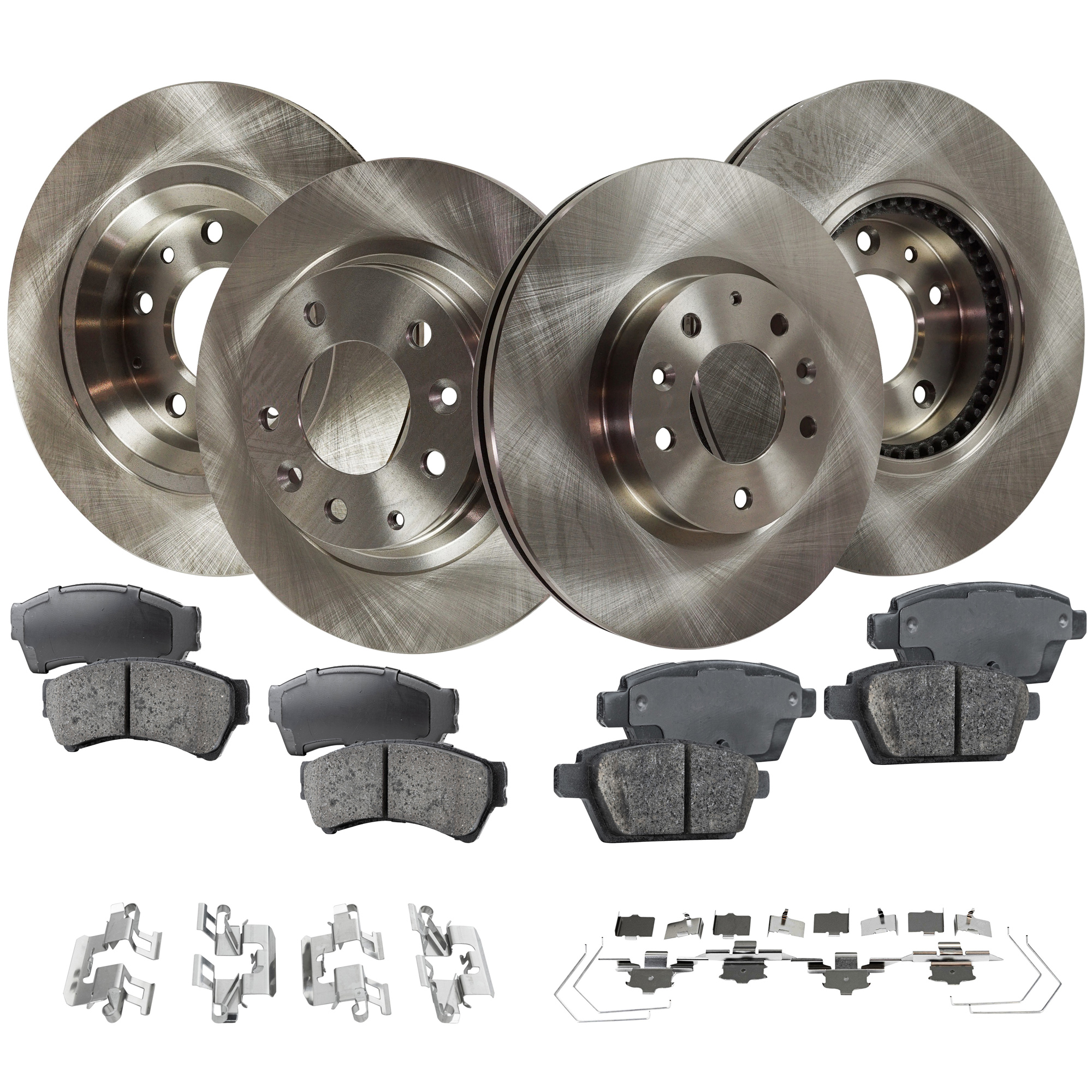 SureStop® 2009 Ford Fusion SEL - Front and Rear Brake Disc and Pad Kit, Plain Surface, 5 Lugs, 11.75 in. - Front; 11.02 in. - Rear, Ceramic, Pro-Line Series KIT-011321-25