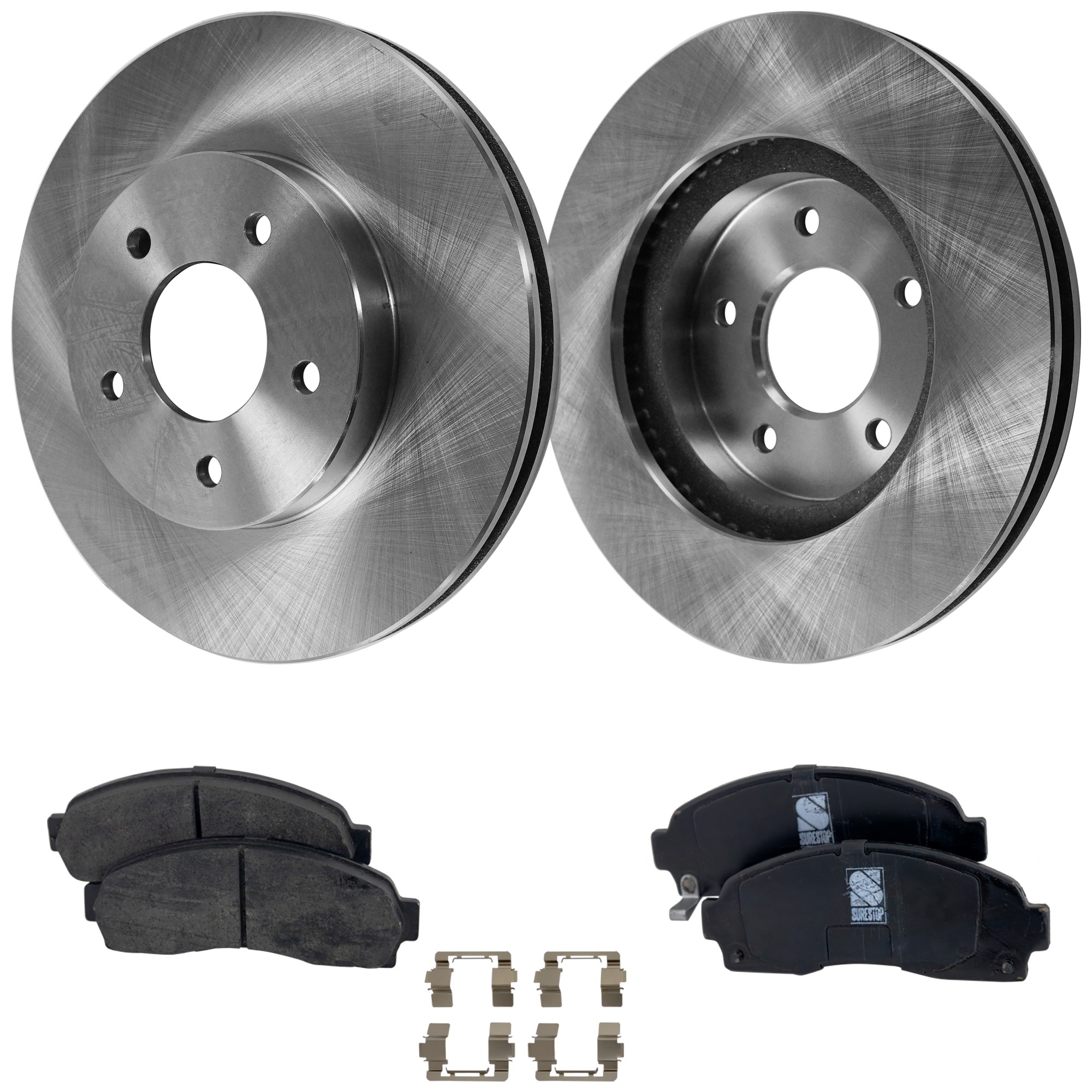 SureStop® 2005 Chevrolet Equinox LT 6 Cyl 3.4L - Front Brake Disc and Pad Kit, Plain Surface, 5 Lugs, 11.65 in., Ceramic, Pro-Line Series KIT-011623-127