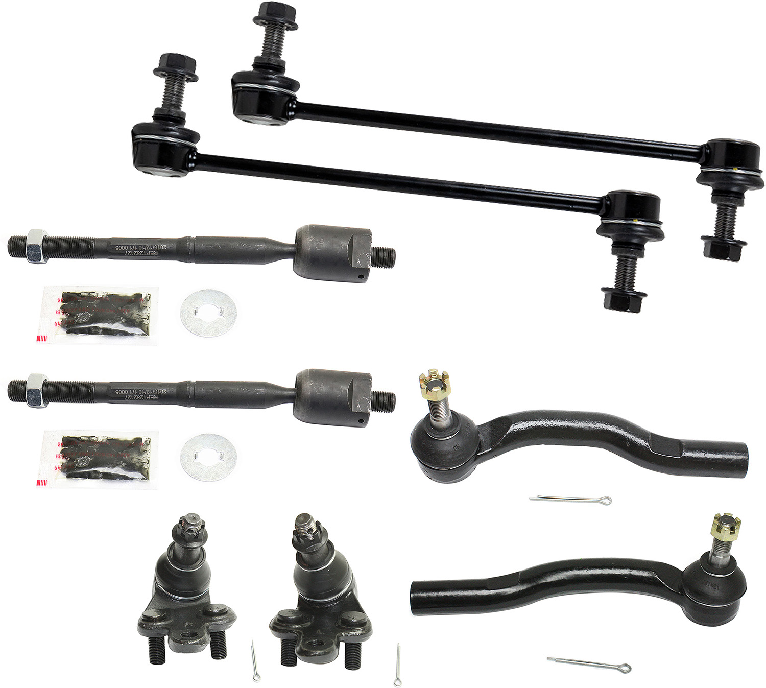 TrueDrive® 2002-2003 Toyota Camry - 8-Piece Kit Front, Driver and Passenger Side Suspension with Ball Joints, Sway Bar Links, and Tie Rod Ends KIT-021517-20