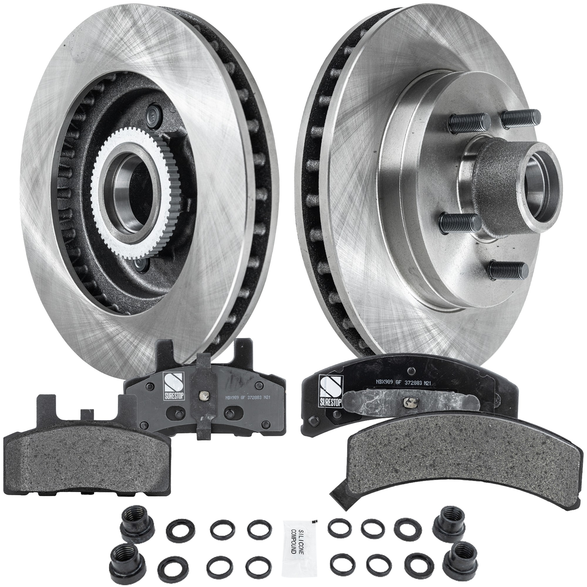 1s225×10 SureStop® 2-Wheel Set Front Brake Disc and Pad Kit, Plain