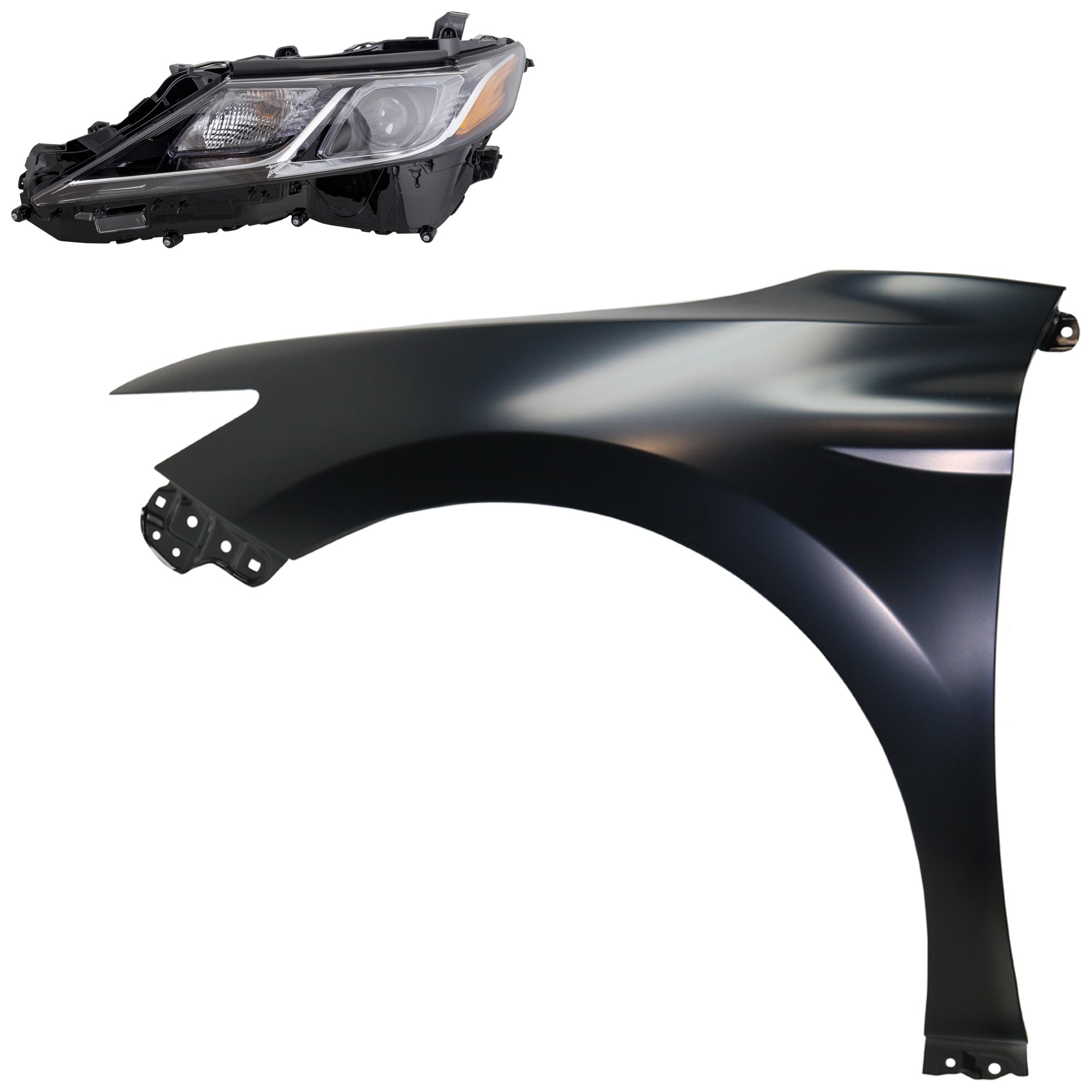 Replacement 2-Piece Kit Driver Side Headlight with Fender, with Bulb, LED,  CAPA Certified KIT-031323-10705