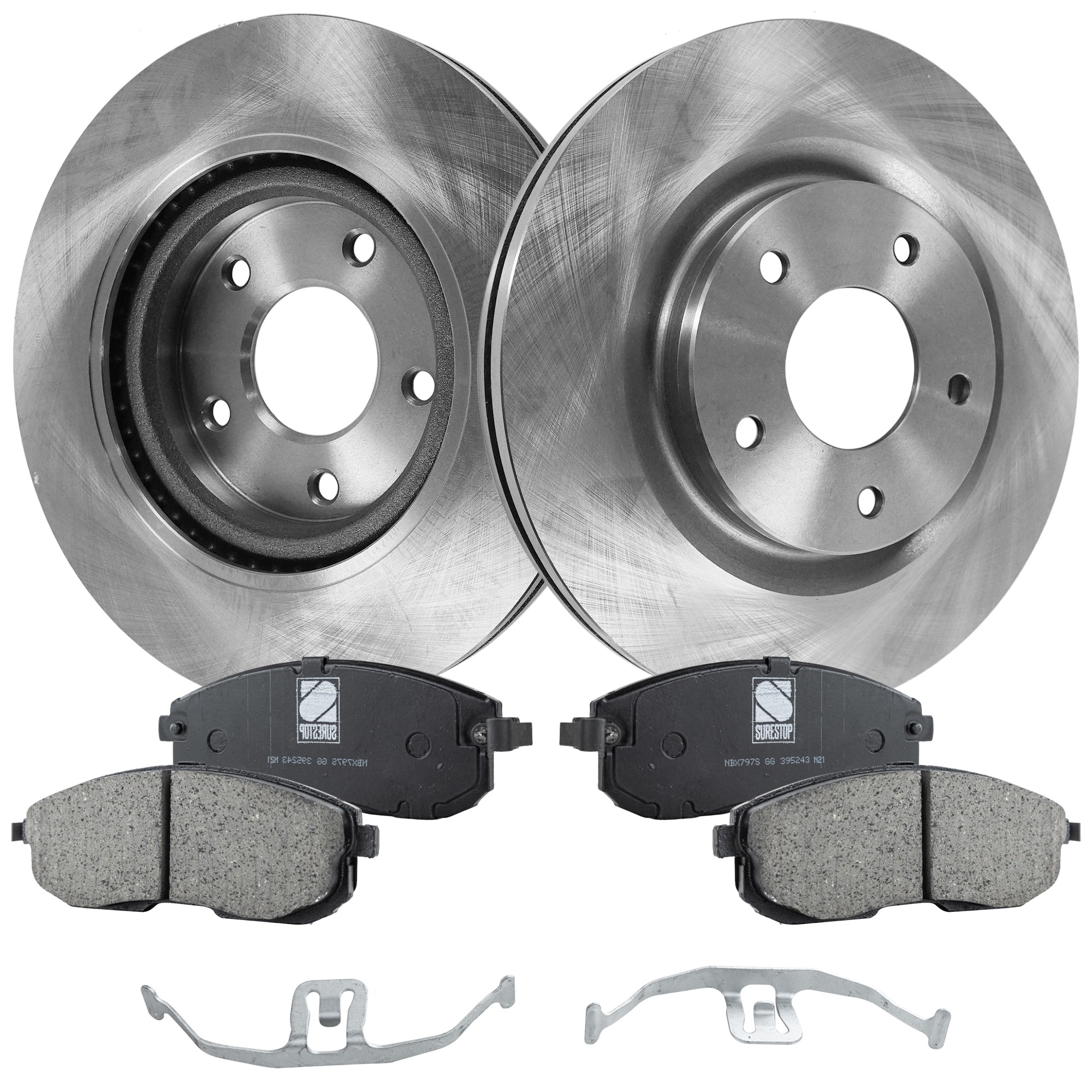 SureStop® 2-Wheel Set Front Brake Disc and Pad Kit, Plain