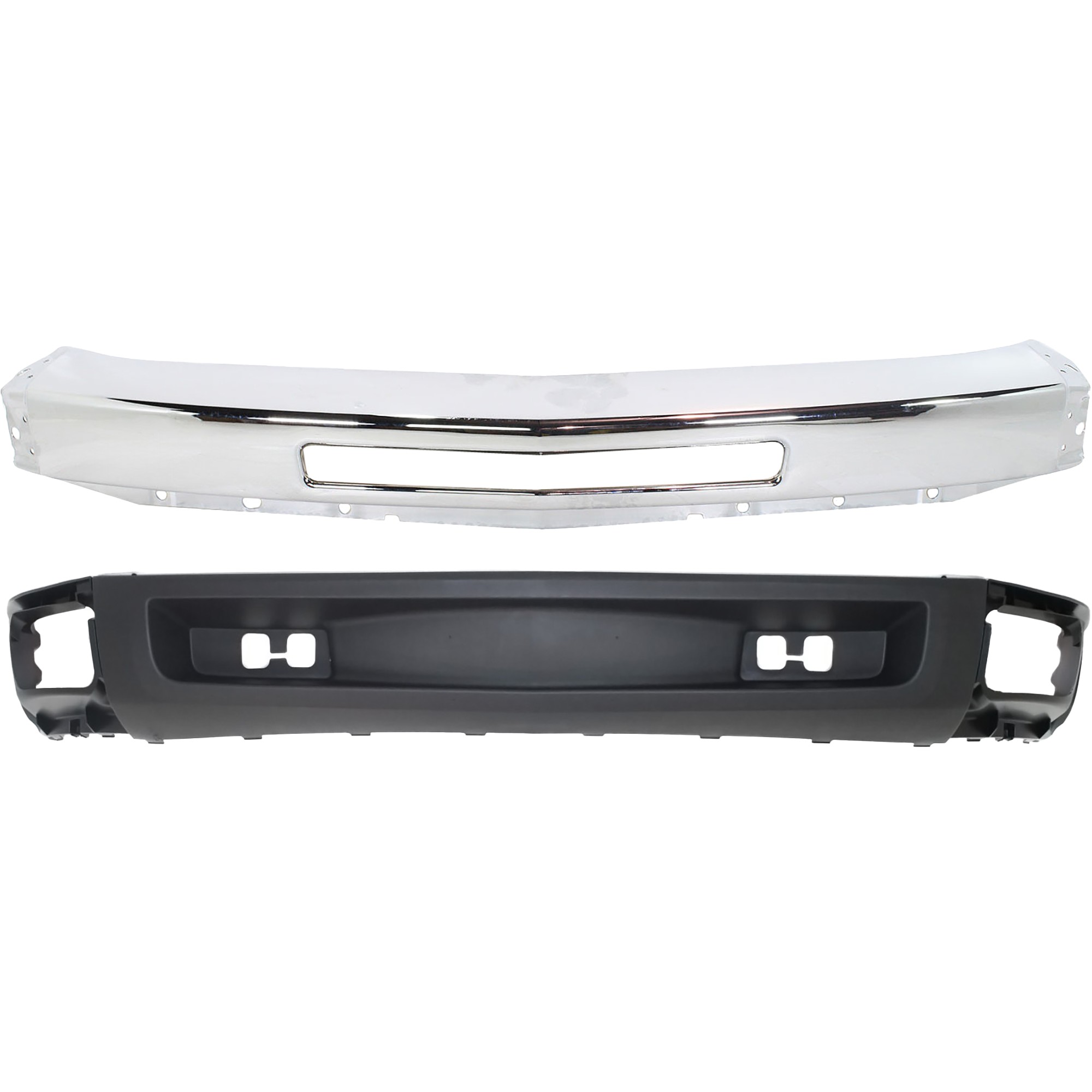 Replacement® 2010 Chevrolet Silverado 1500 LT - 2-Piece Kit Front Bumper, Chrome, Includes (1) Bumper and (1) Valance KIT-053117-01