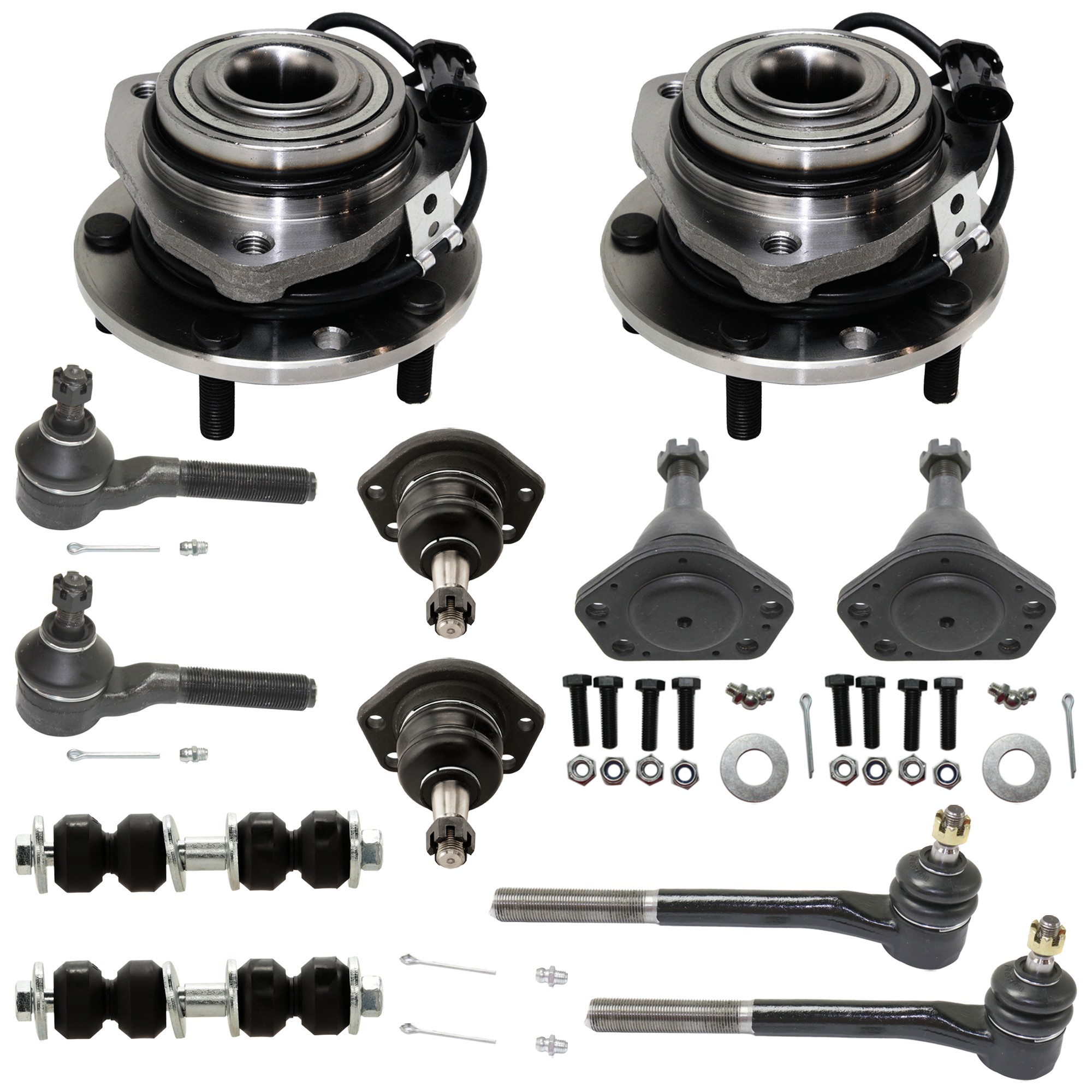 TrueDrive® Front, Driver and Passenger Side Wheel Hub, 5 Lugs With Bearing With Sensor, Kit KIT-061124-C38