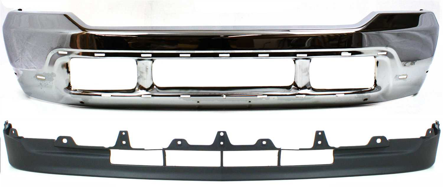 Replacement Bumper Steel Chrome, Front, 1-year unlimited-mileage warranty KIT-062817-12