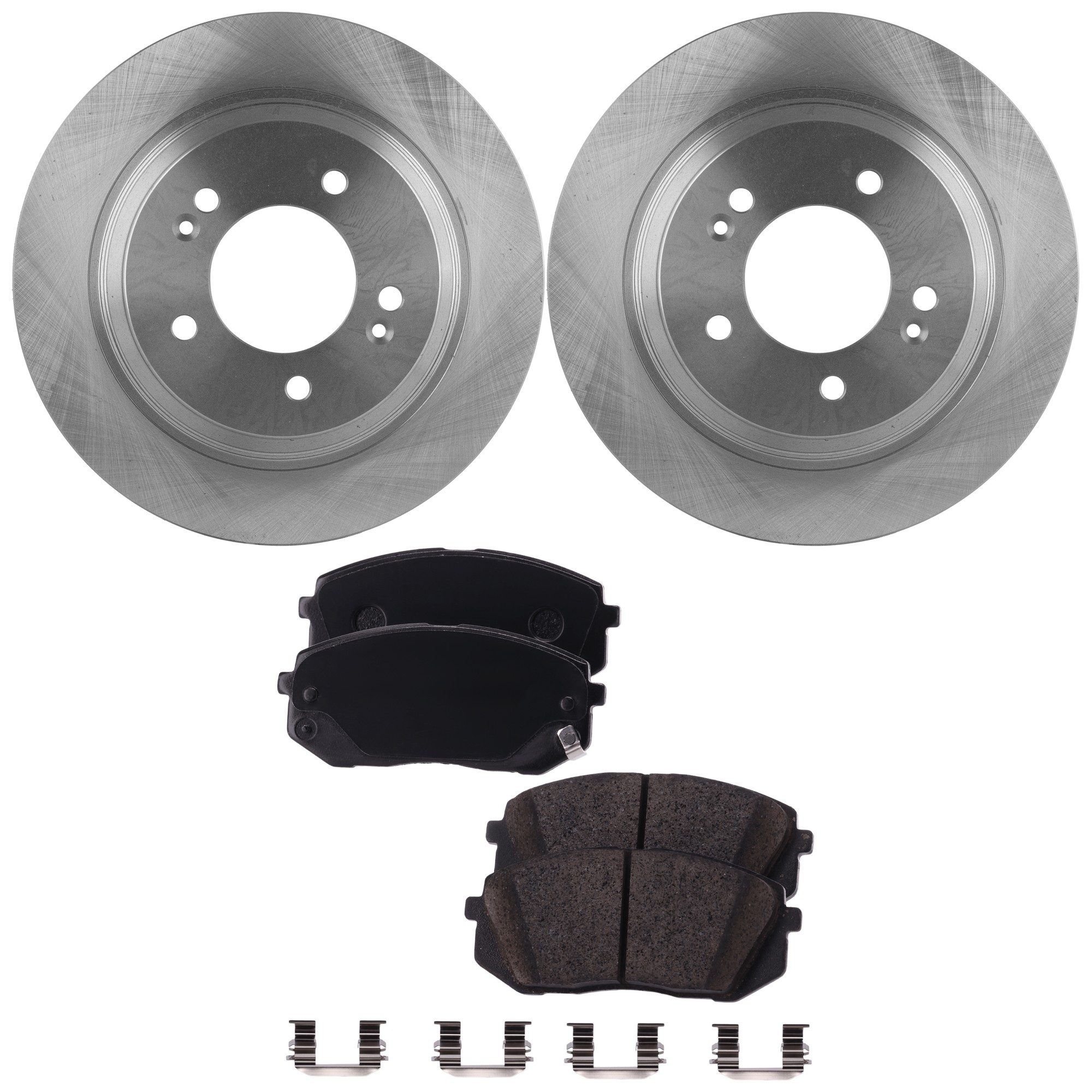 SureStop® 2017 Kia Optima SX 4 Cyl 2.0L - Front and Rear Brake Disc and Pad Kit, Plain Surface, Ceramic, 284mm Rear Disc, With Electronic Parking Brake KIT-070224-C664