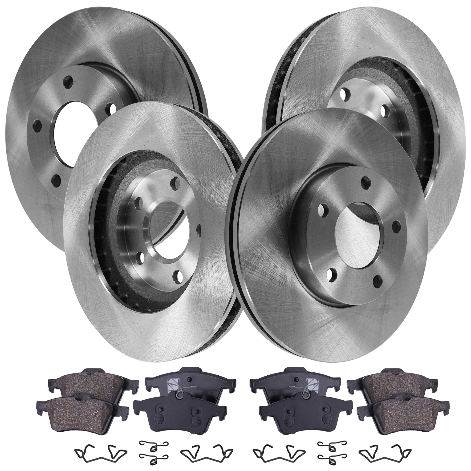 SureStop® 2012 Mazda 3 - Front and Rear Brake Disc and Pad Kit, Plain Surface, 5 Lugs KIT-071124-C184