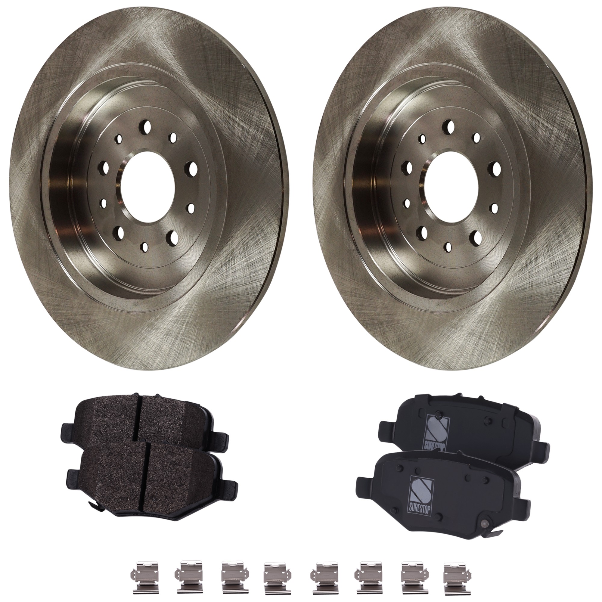 SureStop® 2-Wheel Set Rear Brake Disc and Pad Kit, Plain