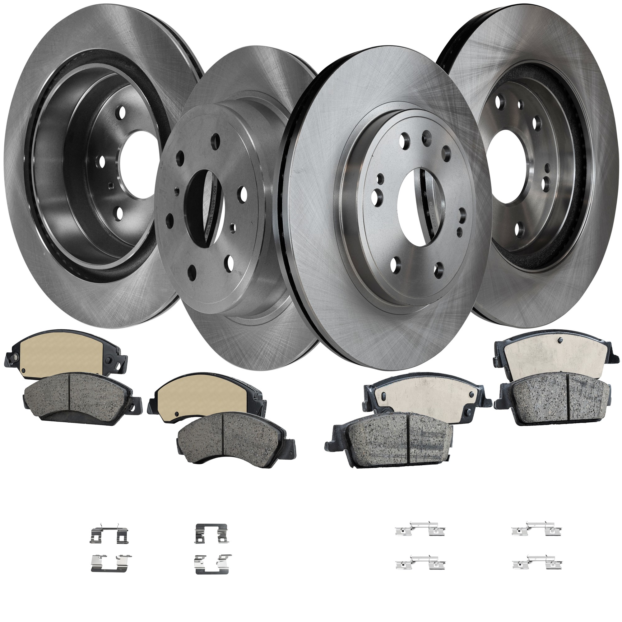 SureStop® 2007 Chevrolet Tahoe LT 8 Cyl 5.3L - Front and Rear Brake Disc and Pad Kit, Plain Surface, 6 Lugs, Ceramic, Pro-Line Series KIT-072121-126