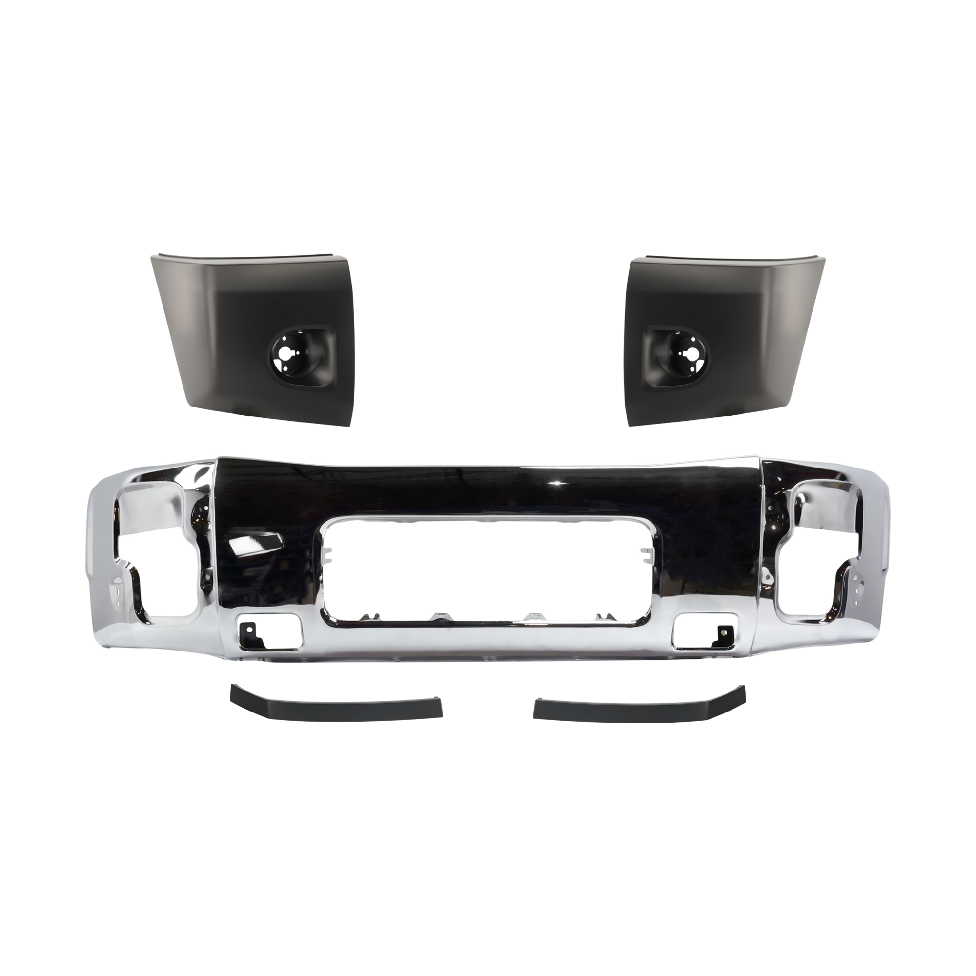 Replacement Bumper Steel Chrome, Front, 1-year unlimited-mileage warranty KIT-072924-C1674