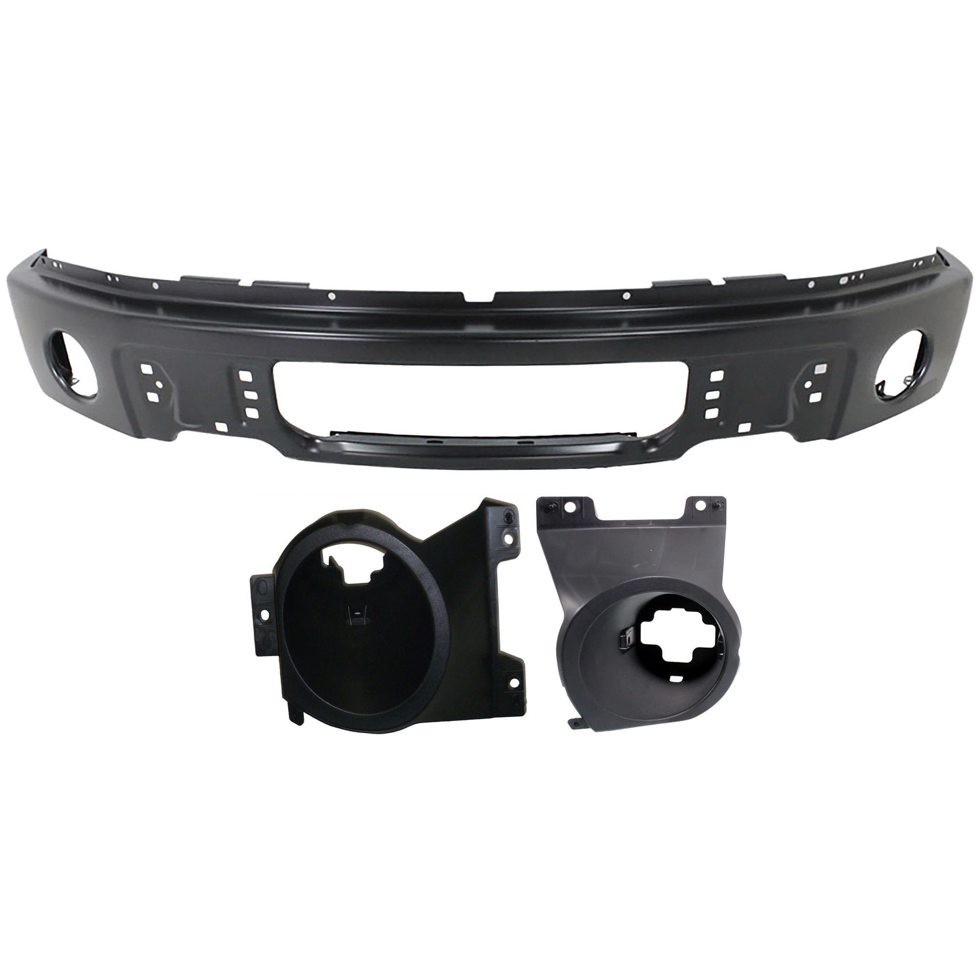 Replacement Bumper Steel Powdercoated Black, Front, 1-year unlimited-mileage warranty KIT-072924-C3055