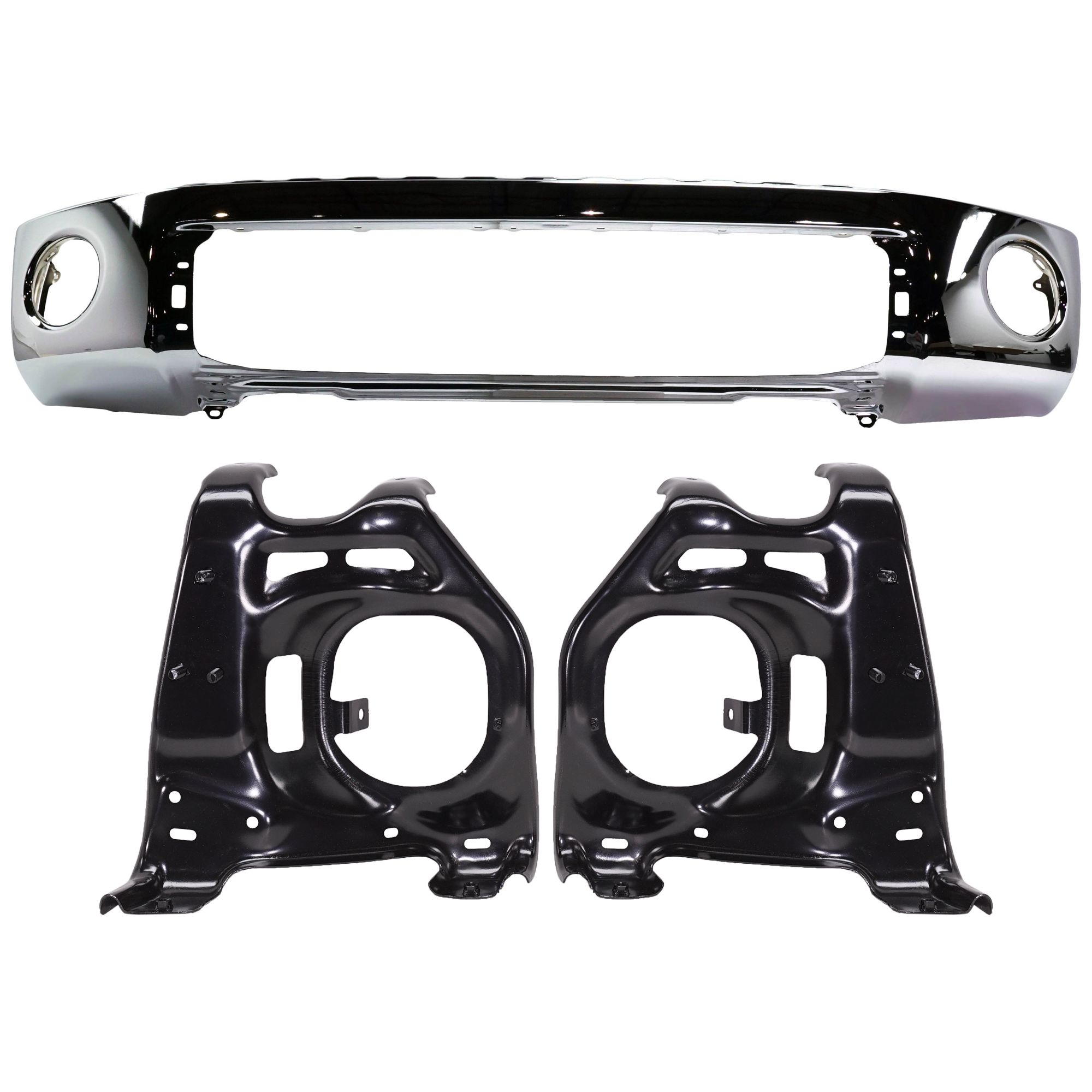 Replacement Bumper Steel Chrome, Front, 1-year unlimited-mileage warranty KIT-072924-C3136
